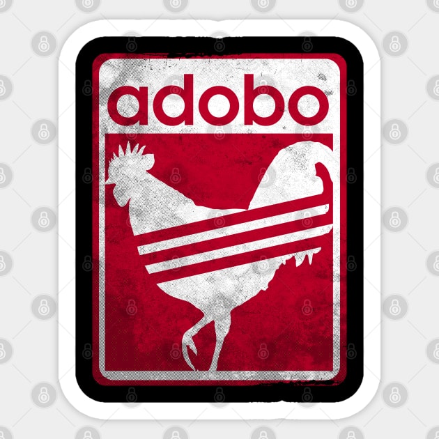 Pinoy Shirt Distressed Chicken Adobo Filipino Shirt Sticker by Dailygrind